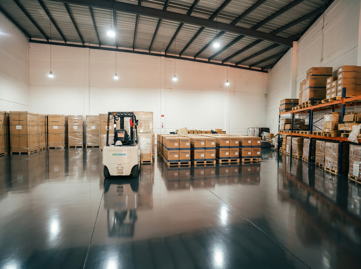 Bodega de SDE#1 Solar Dominicana con paneles y mercancía en stock